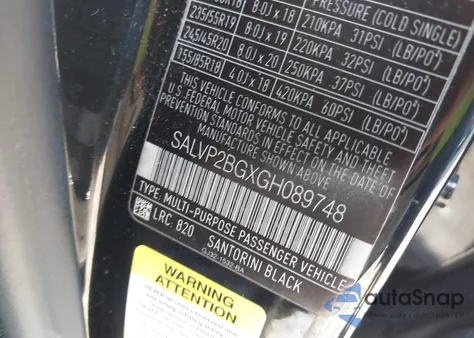 2016 Land Rover Range Rover Evoque Se/Se Premium from USA, damaged, VIN SALVP2BGXGH089748